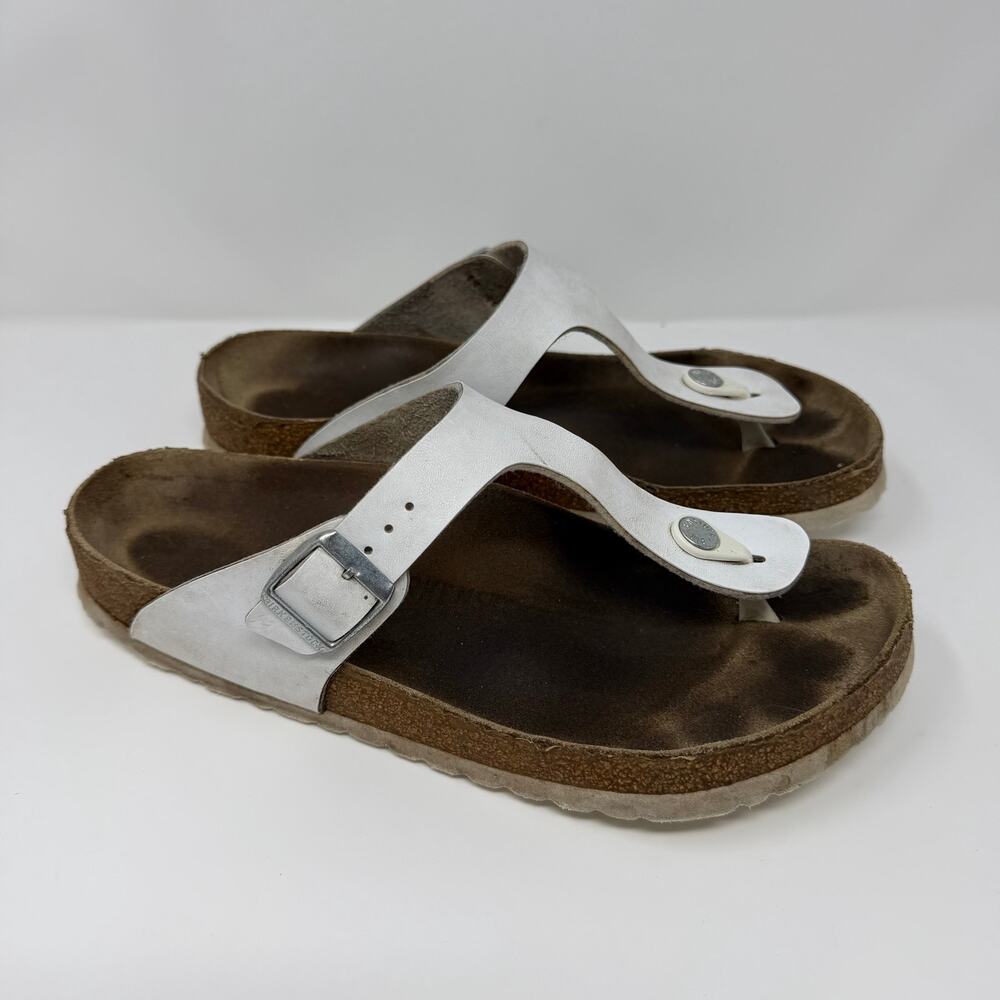 Birkenstock Gizeh White Leather Thong Sandals EU 41 / US 10-10.5
